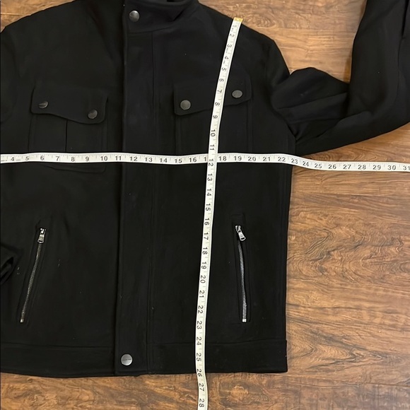 Michael Kors Heavy Black Wool Jacket with Stand-Up Collar - Picture 13 of 16